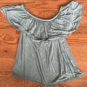 Light Green American Eagle Soft & Sexy Off the Shoulder Top